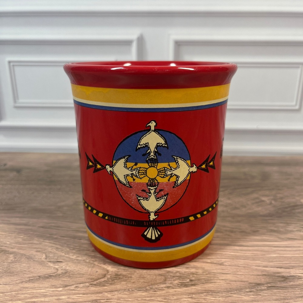 Pendleton Coffee Mug 16OZ Red Native American Inspired Warrior Eagle Ceramic